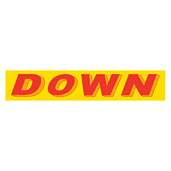 Yellow & Red Slogan - Down 12 / PK