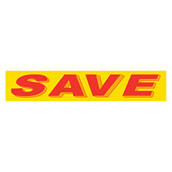 Yellow & Red Slogan - Save 12 / PK