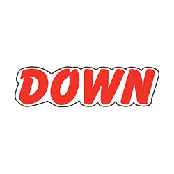 Red & White Die Cut Slogan - Down 12 / PK