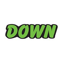 Green & Black Die Cut Slogan - Down - Qty. 12 12 / PK