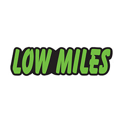 Green & Black Die Cut Slogan - Low Miles - Qty. 12 12 / PK