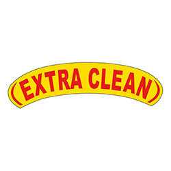 Arch Slogan Window Sticker - Extra Clean - Red on Yellow 12 / PK