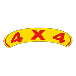 Arch Slogan Window Sticker - 4 X 4 - Red on Yellow 12 / PK