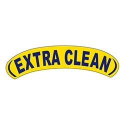 Arch Slogan Window Sticker - Extra Clean - Blue on Yellow 12 / PK