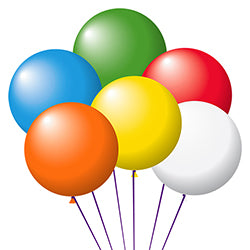 Latex Balloons - 17 - Assorted Colors w/White - Qty. 72 72 / BG