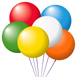 Jumbo Latex Balloons - 24 - Asst Colors w/White - Qty. 25 25 / BG