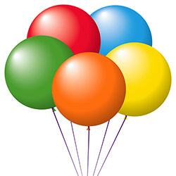 Jumbo Latex Balloons - 24 - Assorted 6 Colors - Qty. 25 25 / BG