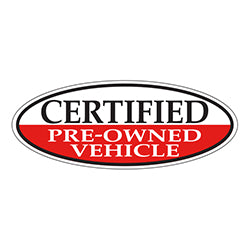 Window Sticker, Red Oval, Certified Pre Owned Vehicle 12 / PK