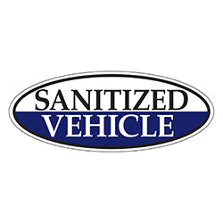 Window Sticker, Blue Oval, Sanitized Vehicle 12 / PK