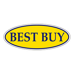 Window Sticker Blue on Yellow Oval BEST BUY - Qty. 12 12 / PK