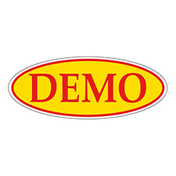 Window Sticker Red on Yellow Oval DEMO - Qty. 12 12 / PK