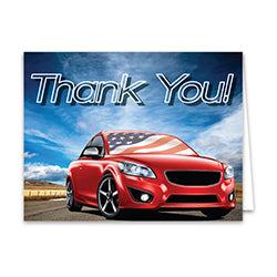 Thank You Card - Patriotic Car 50 / PK