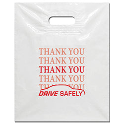 Plastic Patch Handle Bags - Thank You 100 / PK