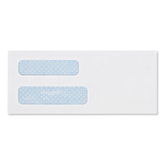 Double Window Security-Tinted Check Envelope, #8 5/8, Commercial Flap, Gummed Closure, 3.63 x 8.63, White, 500/Box