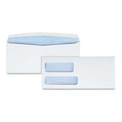 Double Window Security-Tinted Check Envelope, #8 5/8, Commercial Flap, Gummed Closure, 3.63 x 8.63, White, 1,000/Box