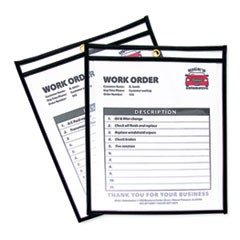 Shop Ticket Holders, Stitched, Both Sides Clear, 50 Sheets, 8.5 x 11, 25/Box