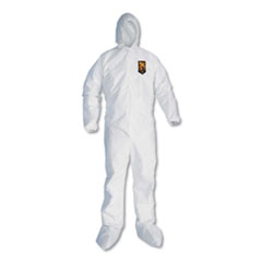 A20 Elastic Back and Ankle Hood and Boot Coveralls, 2X-Large, White, 24/Carton