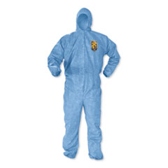 A60 Elastic-Cuff, Ankles and Back Hooded Coveralls, 3X Large, Blue, 20/Carton