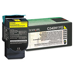 C540H1YG Return Program High-Yield Toner, 2,000 Page-Yield, Yellow