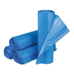 High-Density Commercial Can Liners, 33 gal, 14 mic, 30" x 43", Blue, 250/Carton