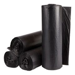 Institutional Low-Density Can Liners, 30 gal, 0.58 mil, 30" x 36", Black, 25 Bags/Roll, 10 Rolls/Carton