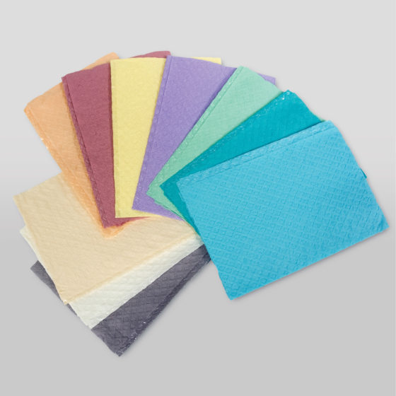 TIDI Ultimate Bibs / Towels Lavender 3 Ply Tissue / Poly Ribbed 13in x 18in 500 per Case