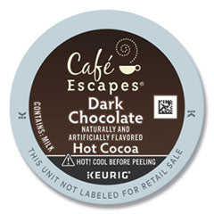 Dark Chocolate Hot Cocoa K-Cups, 24/Box, 4 Box/Carton