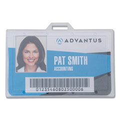 ID Card Holders, Horizontal, Clear 3.68" x 2.25" Holder, 3.38" x 2.13" Insert, 25/Pack