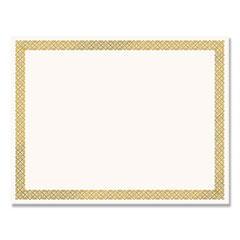 Foil Border Certificates, 8.5 x 11, Ivory/Gold with Braided Gold Border, 12/Pack