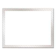 Foil Border Certificates, 8.5 x 11, White/Silver with Braided Silver Border,15/Pack