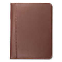 Contrast Stitch Leather Padfolio, 8 1/2 x 11, Leather, Tan