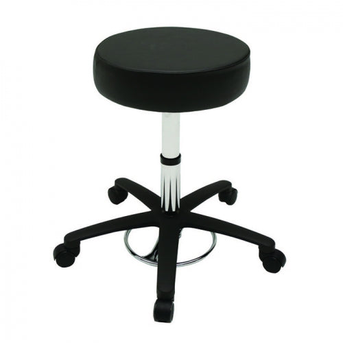 Pneumatic Surgeon Hands-Free Stool - 16" Seat - Foot-Operated Adjustment - Seamless Upholstery