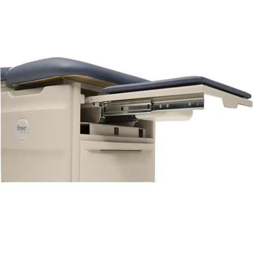 FLEX Access Exam Table, Pneumatic/Manual Back - 700 lb. Weight Capacity, Front Drawer Storage, 3 Year Warranty - Cocoa