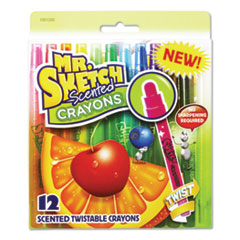 Scented Crayons, Assorted, 12/Pack