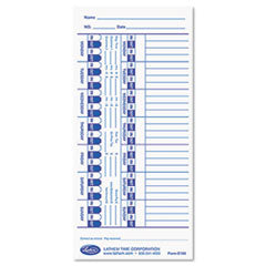 Time Clock Cards for Lathem Time E Series, One Side, 4 x 9, 100/Pack