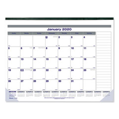 Net Zero Carbon Monthly Desk Pad Calendar, 22 x 17, White/Gray/Blue Sheets, Black Binding, 12-Month (Jan to Dec): 2024