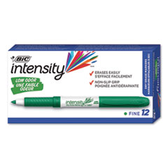 Intensity Low Odor Fine Point Dry Erase Marker, Fine Bullet Tip, Green, Dozen