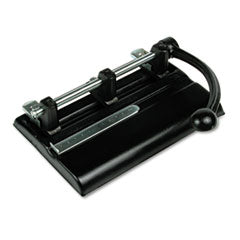 40-Sheet High-Capacity Lever Action Adjustable Two- to Seven-Hole Punch, 13/32" Holes, Black