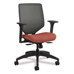 Solve Series Mesh Back Task Chair, Supports Up to 300 lb, 18" to 23" Seat Height, Bittersweet Seat, Charcoal Back, Black Base