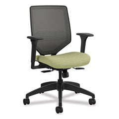 Solve Series Mesh Back Task Chair, Supports Up to 300 lb, 18" to 23" Seat Height, Meadow Seat, Charcoal Back, Black Base