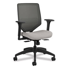 Solve Series Mesh Back Task Chair, Supports Up to 300 lb, 18" to 23" Seat Height, Sterling Seat, Charcoal Back, Black Base