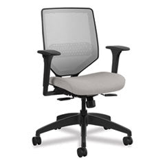 Solve Series Mesh Back Task Chair, Supports Up to 300 lb, 18" to 23" Seat Height, Sterling Seat, Fog Back, Black Base