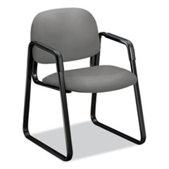 Solutions Seating 4000 Series Sled Base Guest Chair, Fabric Upholstery, 23.5" x 25.5" x 33", Frost Seat/Back, Black Base