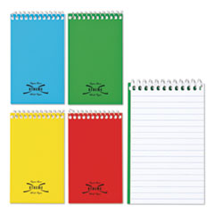 Paper Blanc Xtreme White Wirebound Memo Pads, Narrow Rule, Randomly Assorted Cover Colors, 60 White 3 x 5 Sheets