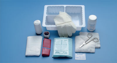 Pressure Sore Tray with Stretch Gauze and Saline Solution