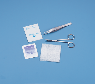 Sterile Suture Removal Kits- Littauer Scissors, 4" Metal Forceps and Gauze Sponge