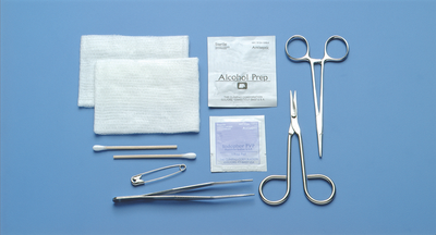 Sterile General Purpose Instrument Trays- with Mosquito Hemostat (straight) and Fine Point Scissors