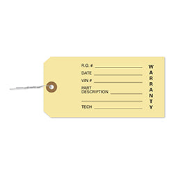 Warranty Parts Tag - Qty. 1000 1000 / BX