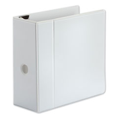 Deluxe Easy-to-Open D-Ring View Binder, 3 Rings, 5" Capacity, 11 x 8.5, White