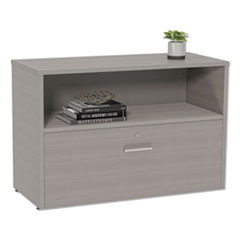 Urban 36" Credenza, Bottom Pedestal, 35.25w x 15.25d x 23.75h, Ash